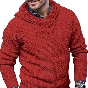 Coofandy Knitted Thick Warm Hooded Pullover Sweater
